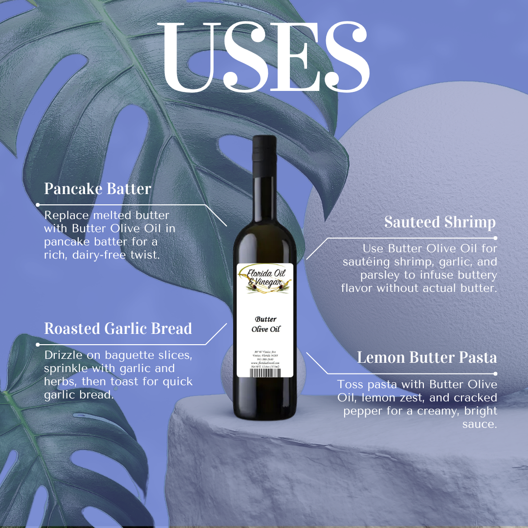 Butter Olive Oil – Dairy-Free, Rich Butter Flavour Olive Oil for Cooking and Baking