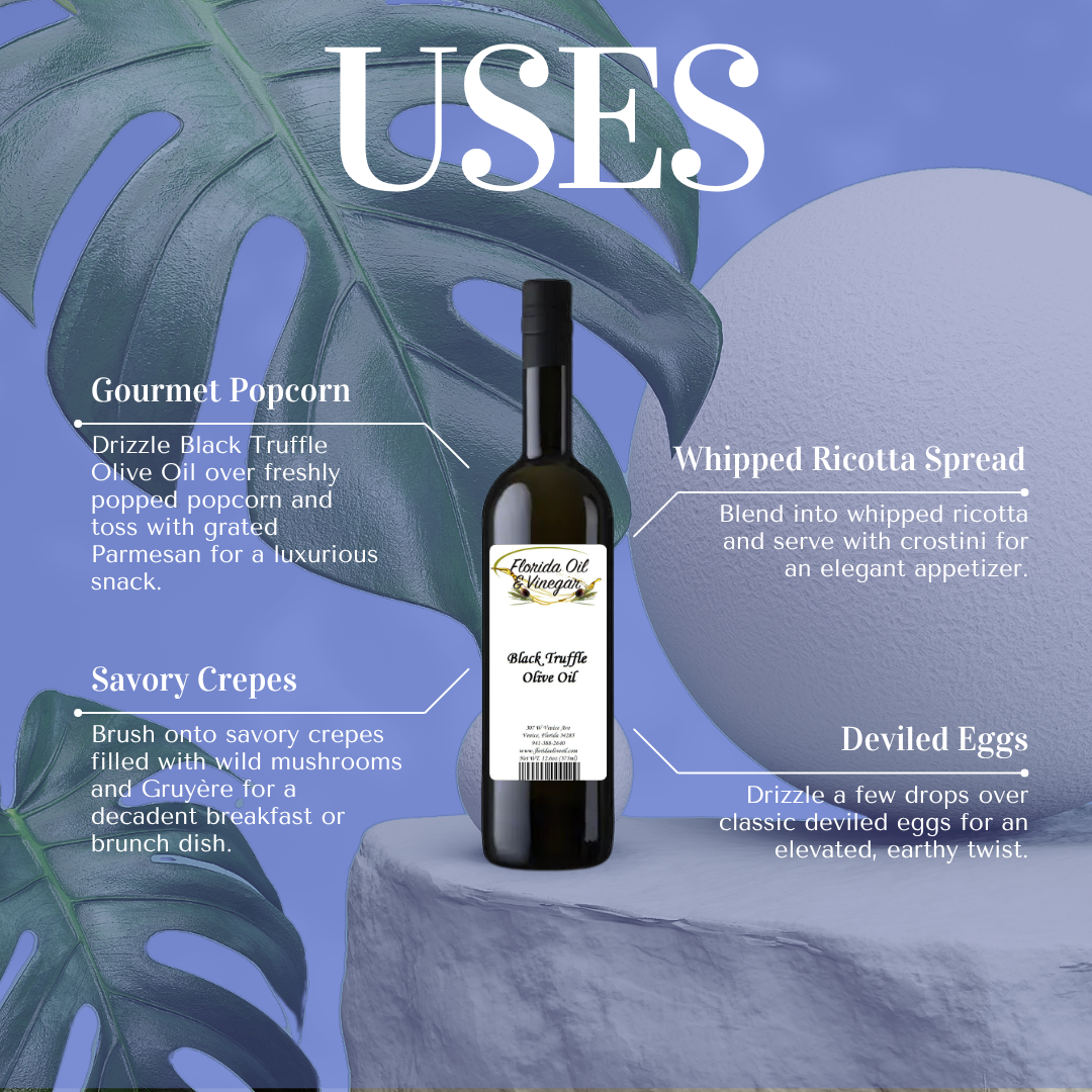 Black Truffle Olive Oil – Exquisite Truffle-Infused Olive Oil for Cooking and Finishing Dishes