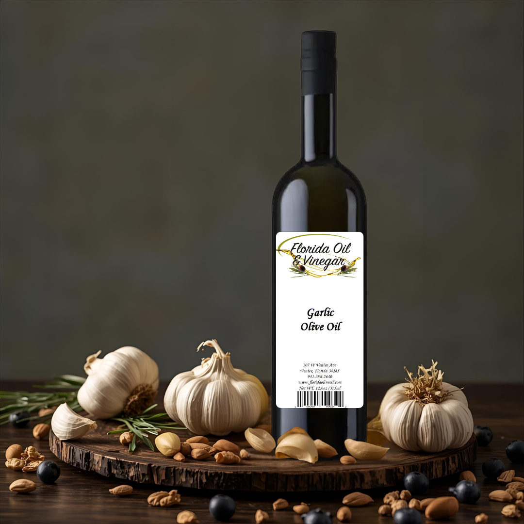 Garlic Olive Oil – Bold Garlic-Infused Olive Oil for Cooking, Dipping, and Marinades
