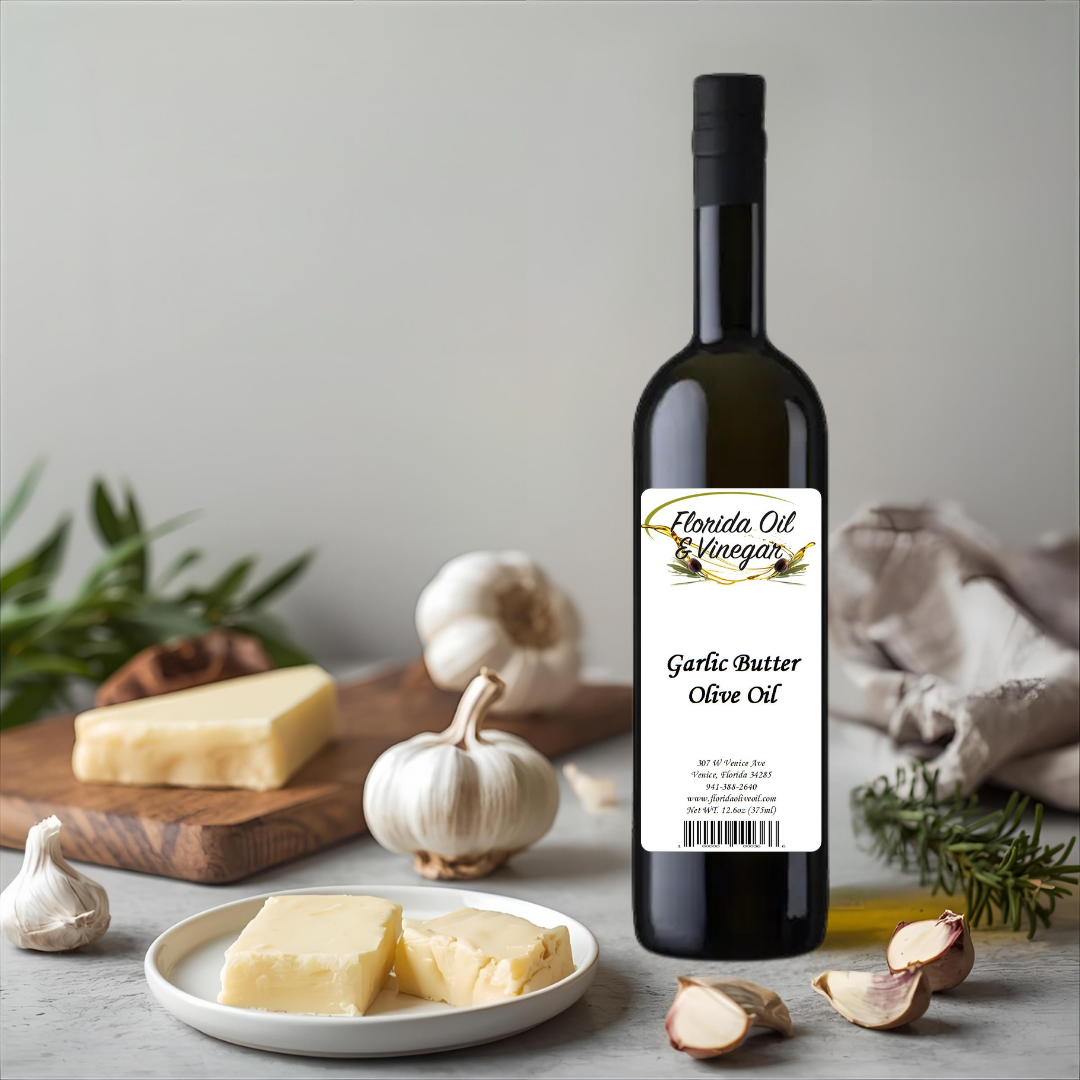 Garlic Butter Olive Oil – Smooth Garlic and Butter Flavor Olive Oil for Cooking and Sautéing
