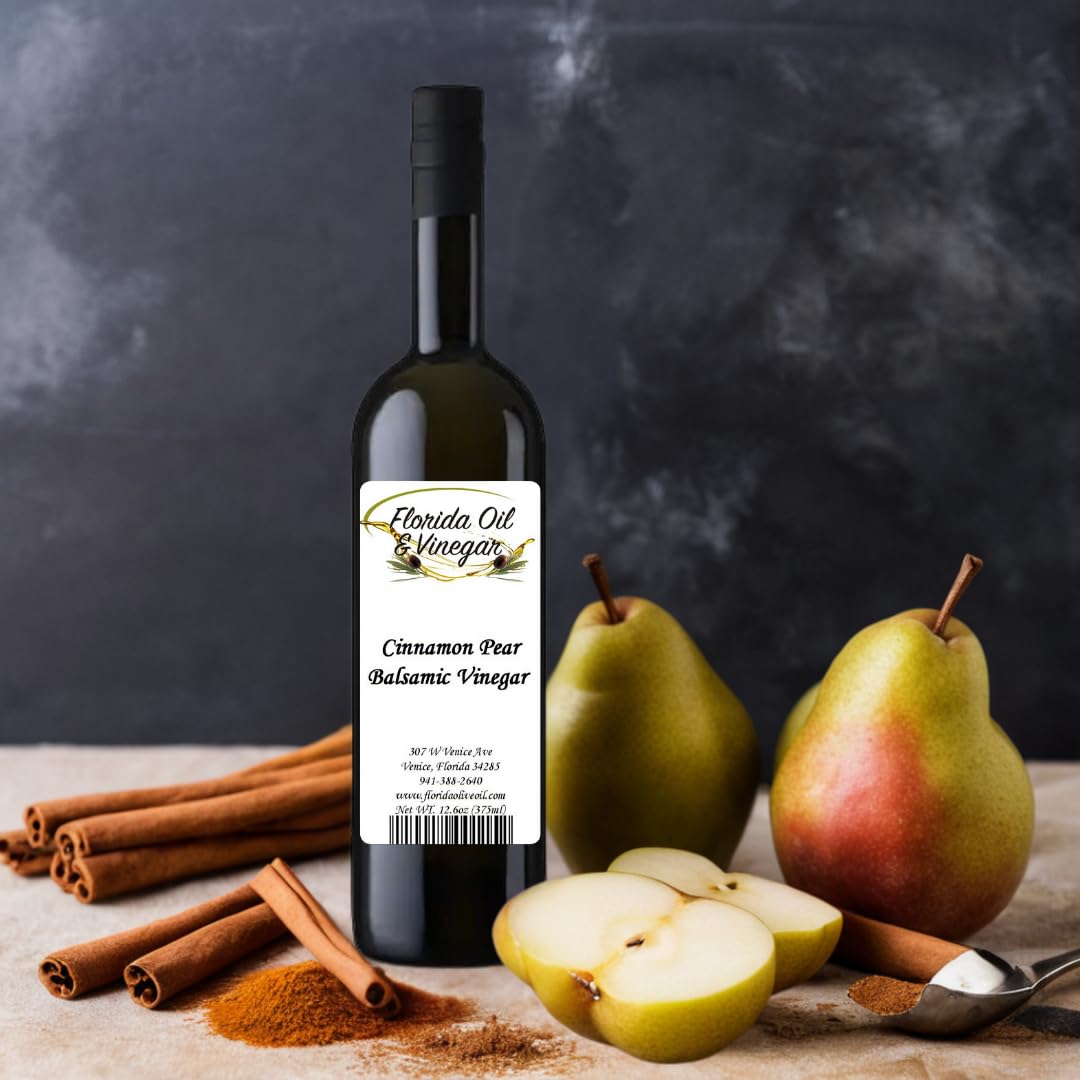 Cinnamon Pear Balsamic Vinegar – Warm & Fruity Blend for Salads & Roasting