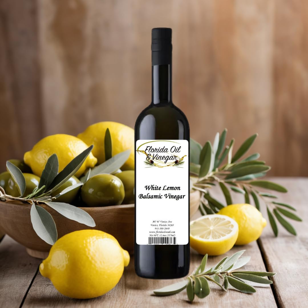 White Lemon Balsamic Vinegar – Zesty Citrus Infusion for Culinary Creativity, Perfect for Dressings & Dipping