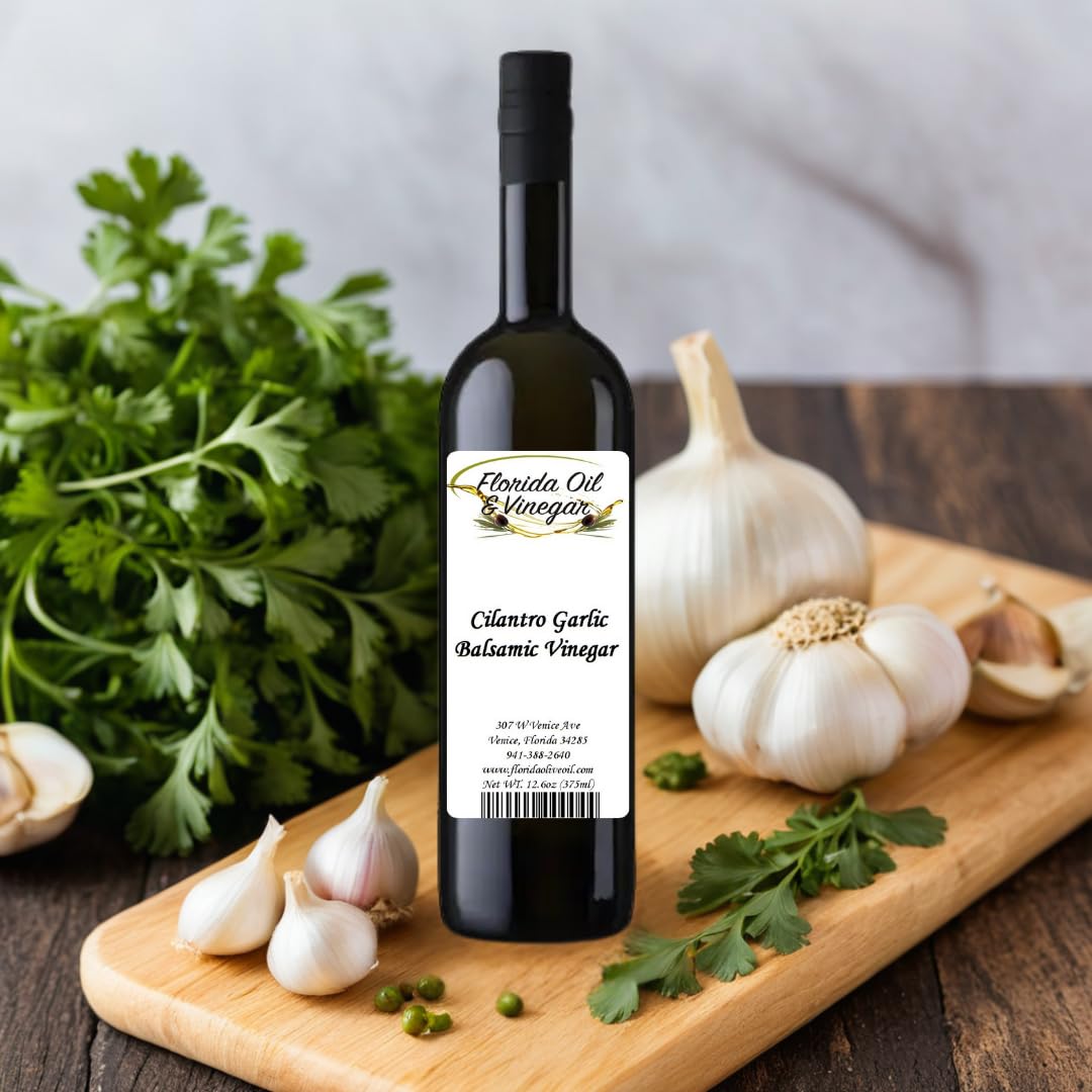 Cilantro Garlic Balsamic Vinegar – Zesty Herbal Flavor for Tacos & Salsas