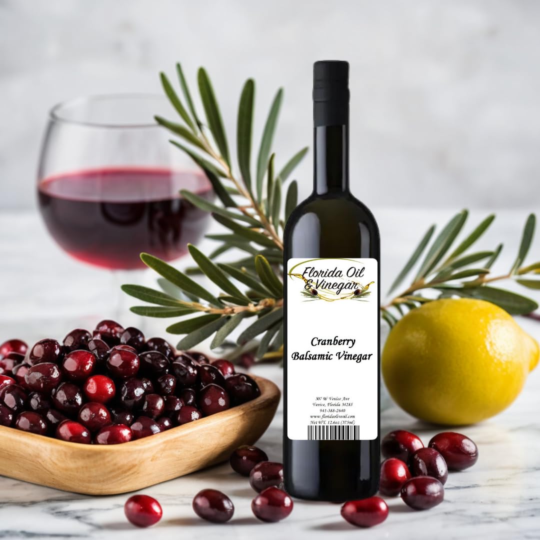 Cranberry Balsamic Vinegar – Tart & Tangy, Perfect for Holiday Recipes & Salads