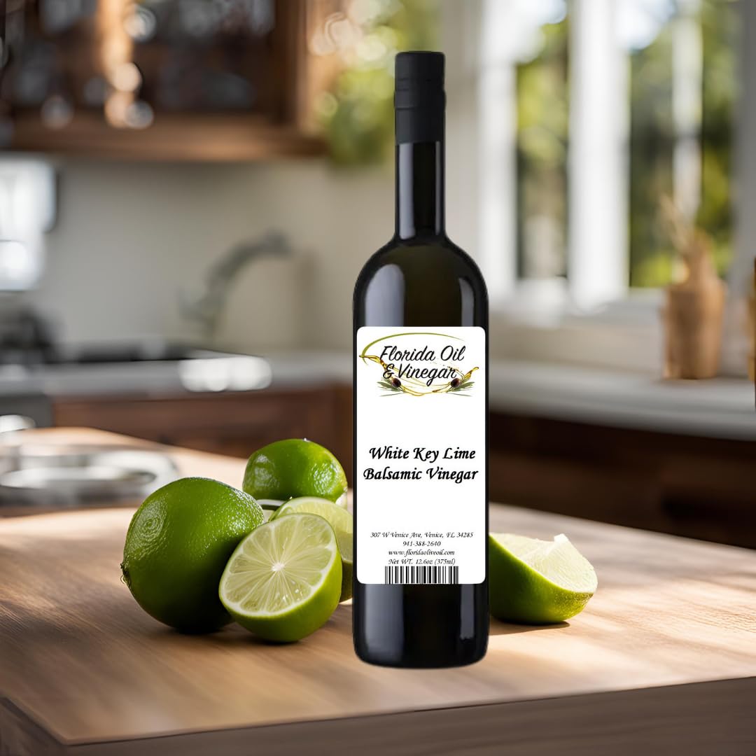 White Key Lime Balsamic Vinegar – Refreshing Citrus Dressing, Gourmet Cooking, Natural Flavor Enhancer