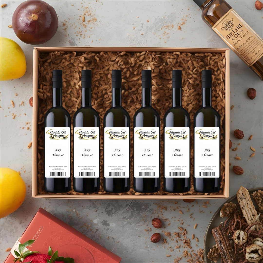Six Bottle Gift Box – Signature Olive Oils & Vinegars (50 ML Bottles)
