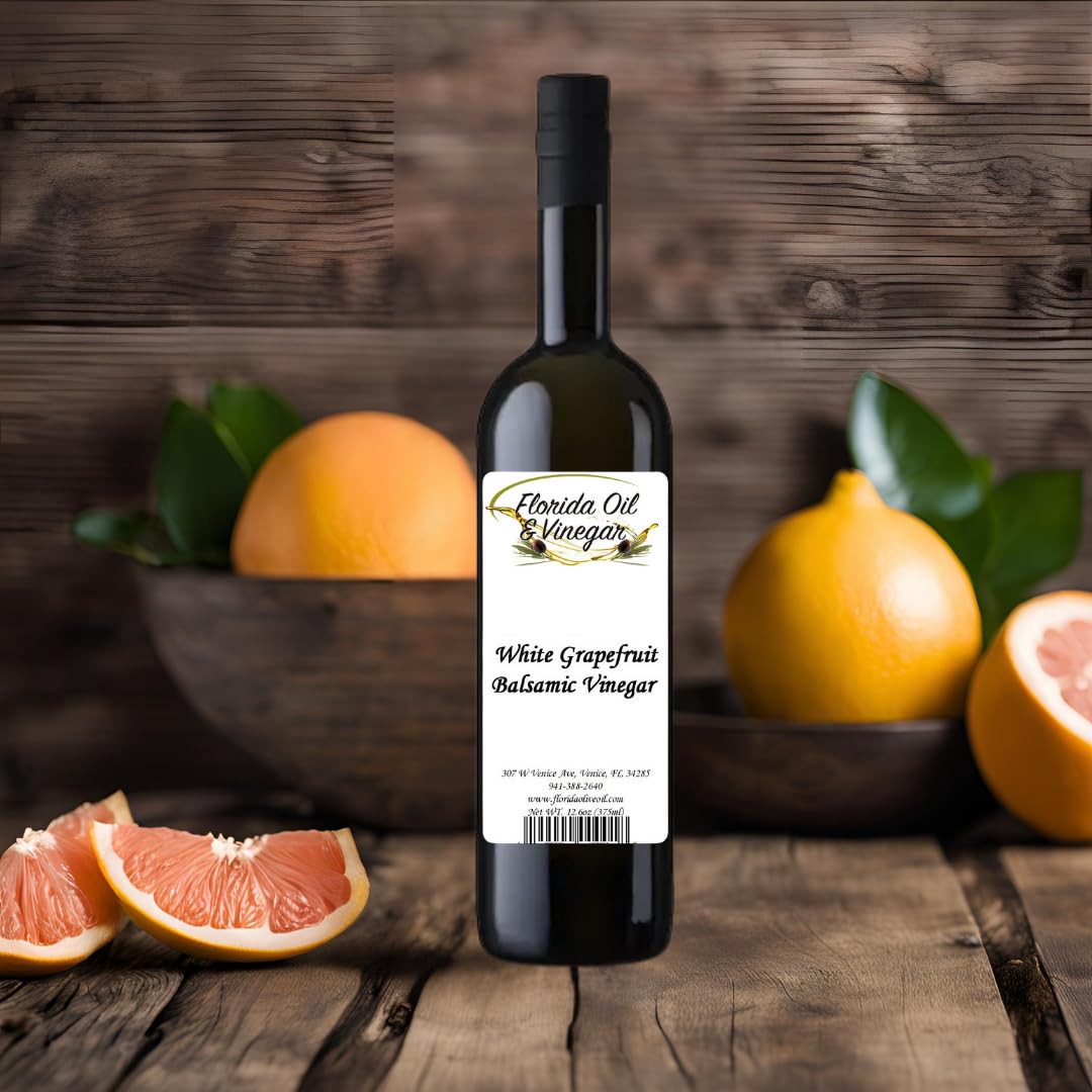 White Grapefruit Balsamic Vinegar - Zesty & Bright Citrus-Infused Balsamic for Salads, Seafood & Marinades