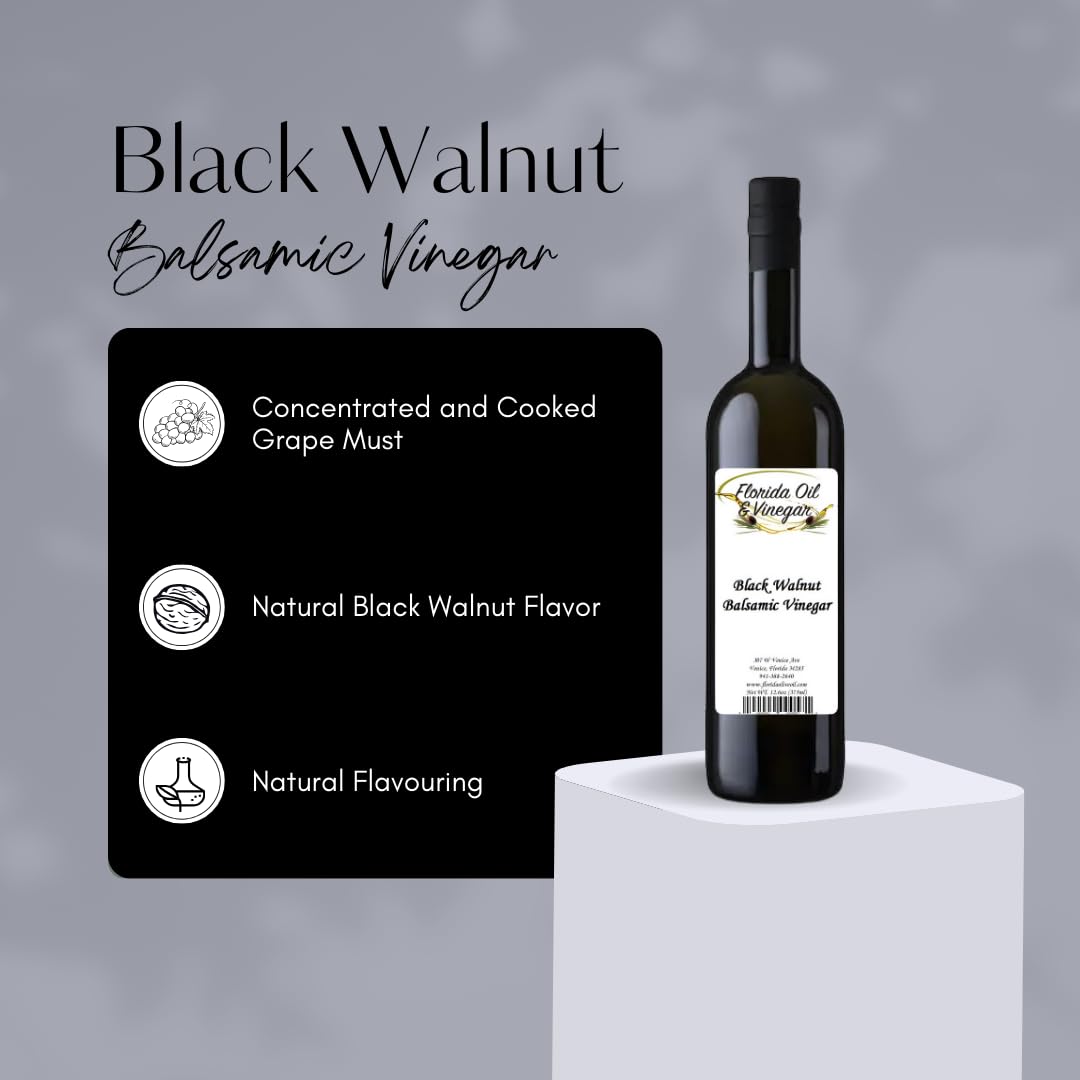 Black Walnut Balsamic Vinegar – Rich Nutty Flavor, Perfect for Meats & Cheese Plates