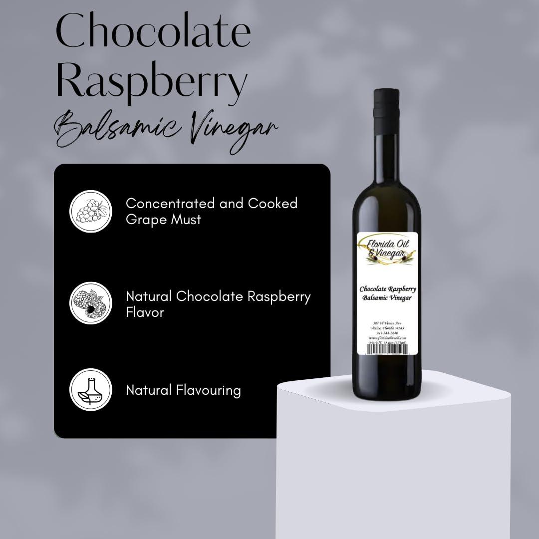 Chocolate Raspberry Balsamic Vinegar – Luscious Berry & Chocolate Blend, Great for Treats & Salads