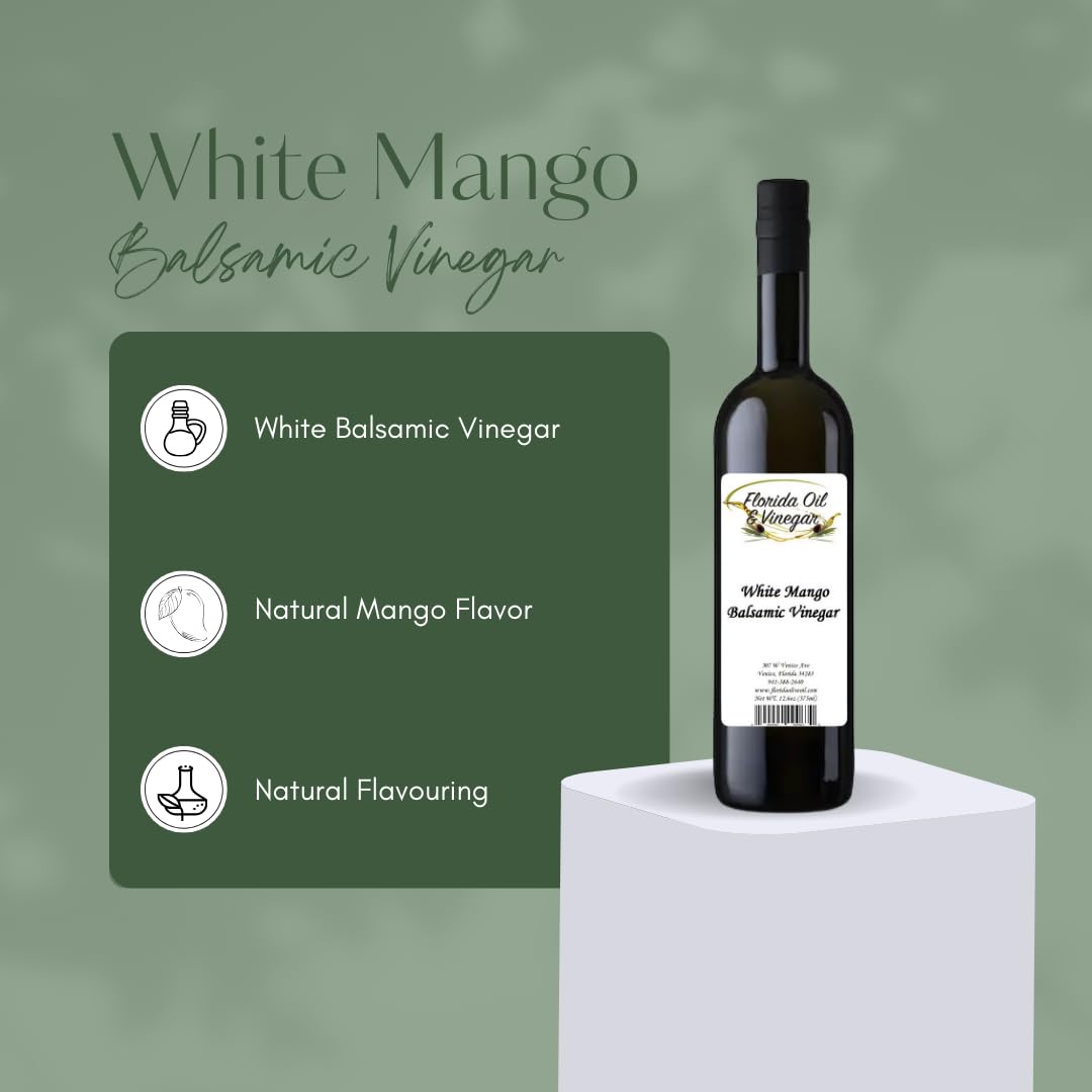 White Mango Balsamic Vinegar – Sweet & Exotic Twist for Dressings, Glazes, and Marinades