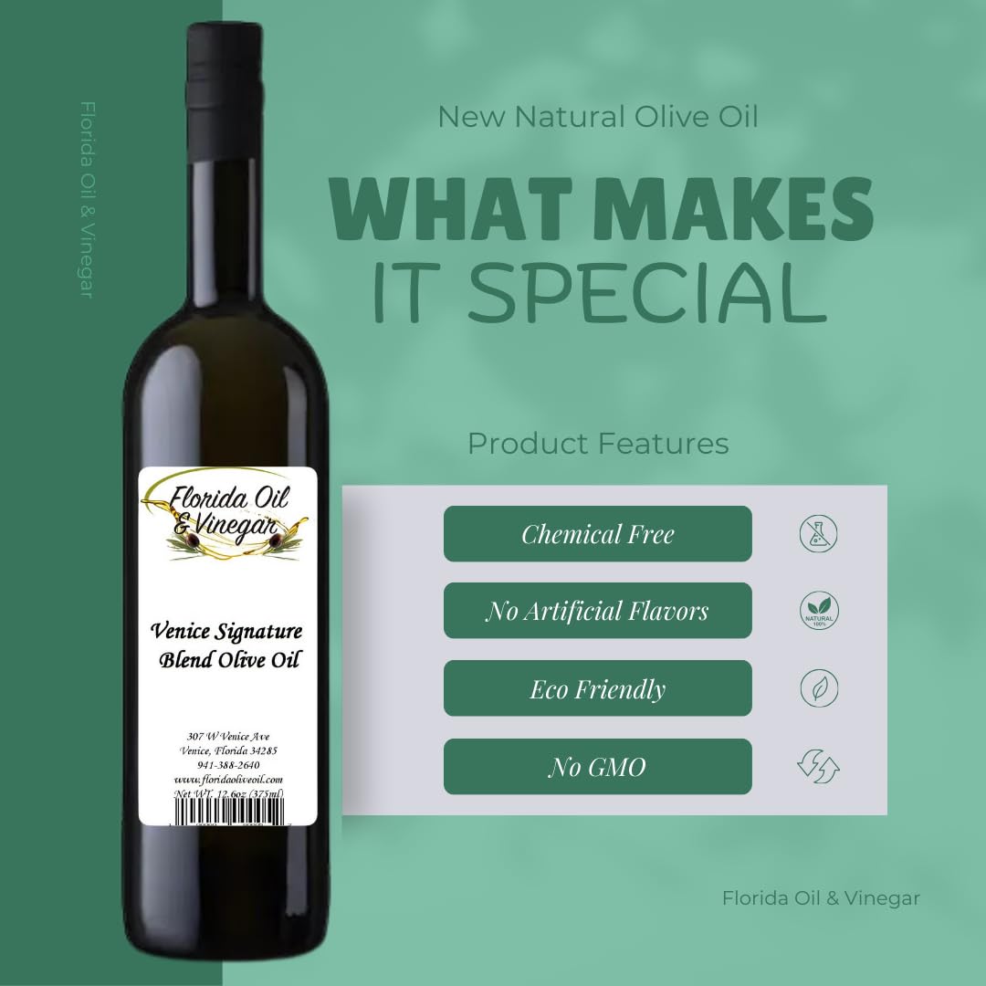 Venice Signature Blend Olive Oil (Extra Virgin) - Luxurious Blend of High-Quality Olive Oils, Perfect for Drizzling and Dipping