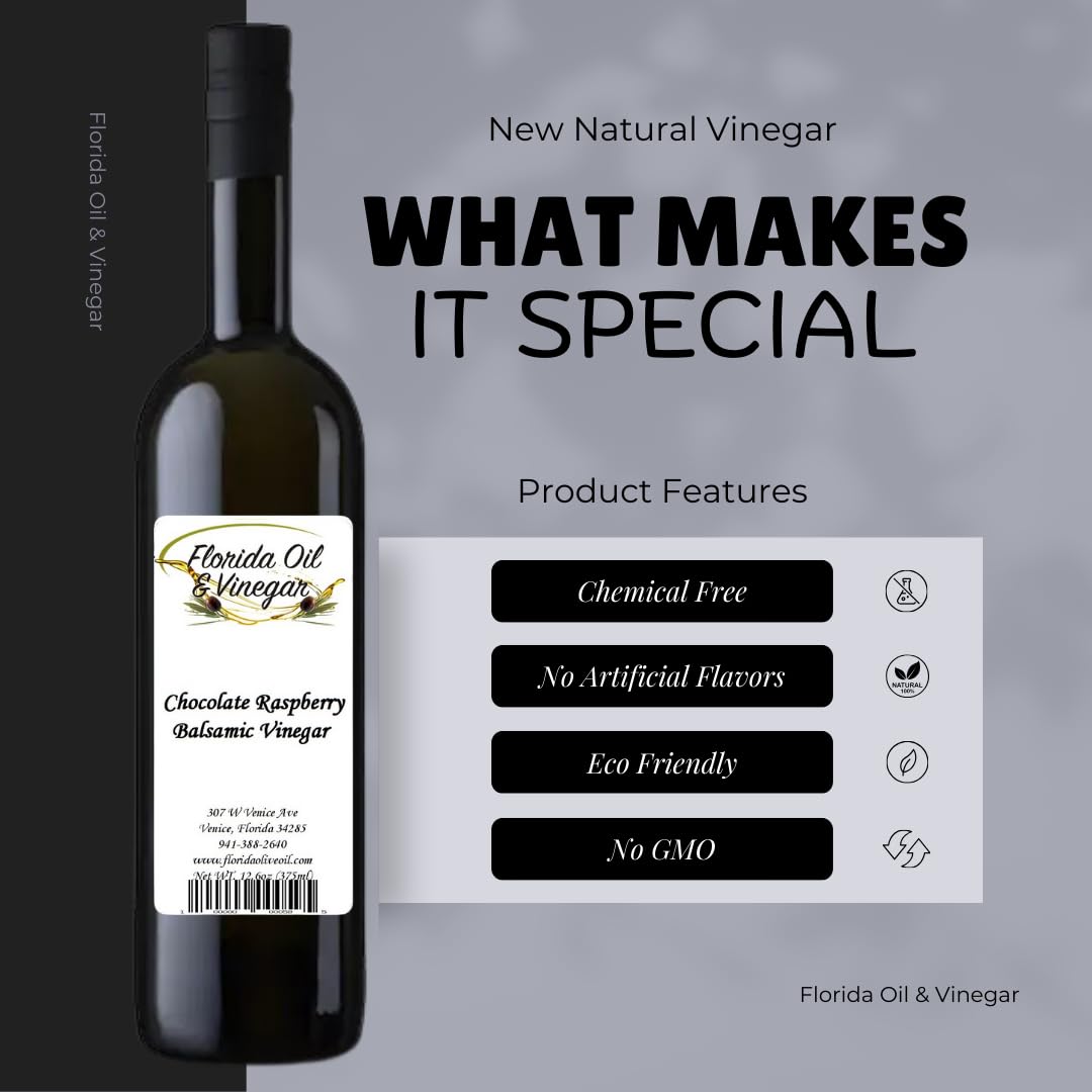 Chocolate Raspberry Balsamic Vinegar – Luscious Berry & Chocolate Blend, Great for Treats & Salads