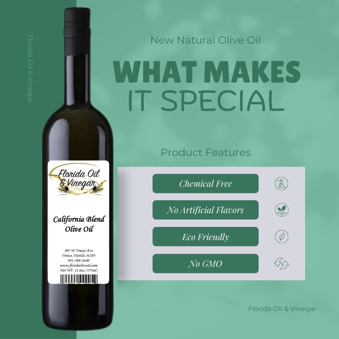 California Blend Olive Oil - Superior Extra Virgin Olive Oil Blend, Smooth and Balanced Flavor for Versatile Use