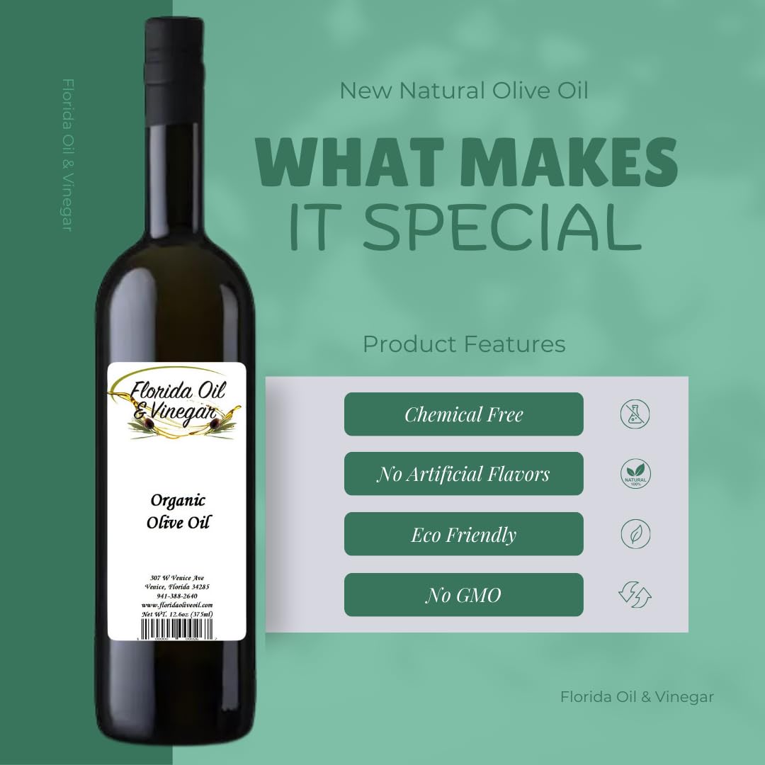 Organic Olive Oil - Pure Extra Virgin Olive Oil, Cold-Pressed, Rich in Antioxidants for Healthy Cooking