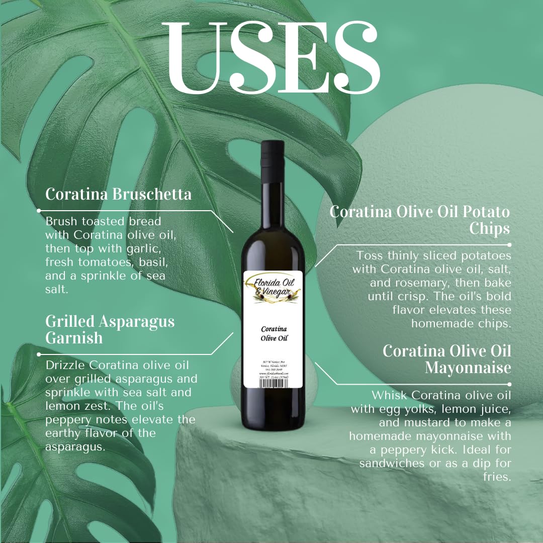 Coratina Olive Oil - Robust Extra Virgin Olive Oil, Intense Flavour Profile for Dressings and Marinades