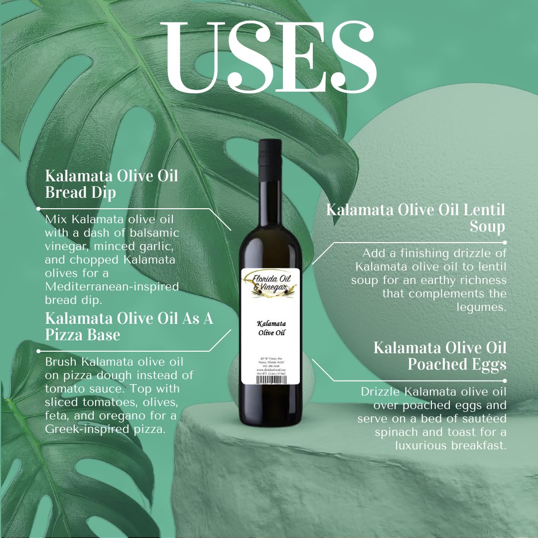 Kalamata Olive Oil - High-Quality Extra Virgin Olive Oil, Bold and Distinct Flavor for Cooking and Salads